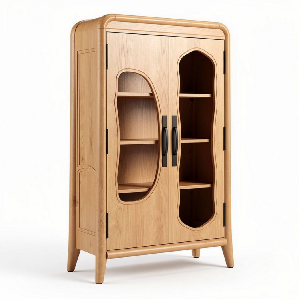 Wooden storage cabinet with adjustable shelves and modern design 100 x 40 x 180cm