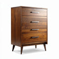 Wooden chest of drawers with geometric patterns and metal handles 80 x 40 x 100cm