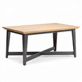 Rectangular dining table with wooden top and steel frame 150 x 80 x 75cm