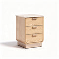 Wooden bedside table with three drawers 40 x 40 x 50cm natural finish