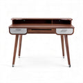 Wooden writing desk with two drawers and open storage space 120 x 60 x 75cm
