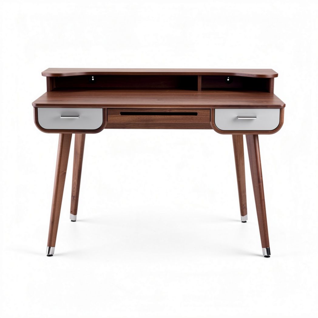 Wooden writing desk with two drawers and open storage space 120 x 60 x 75cm