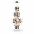 Modern chandelier with clear glass shades and metal frame for dining room 50 x 30 x 90cm