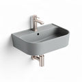 Wall-mounted ceramic sink with modern faucet in grey 50 x 30 x 15cm