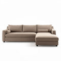 Sectional sofa with chaise lounge in taupe fabric 230 x 150 x 90cm
